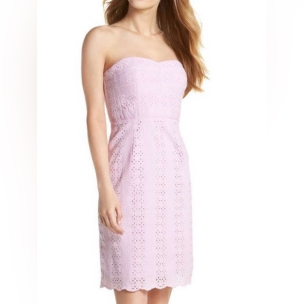 J. Crew Blush Pink Strapless Eyelet Dress | Sz 14